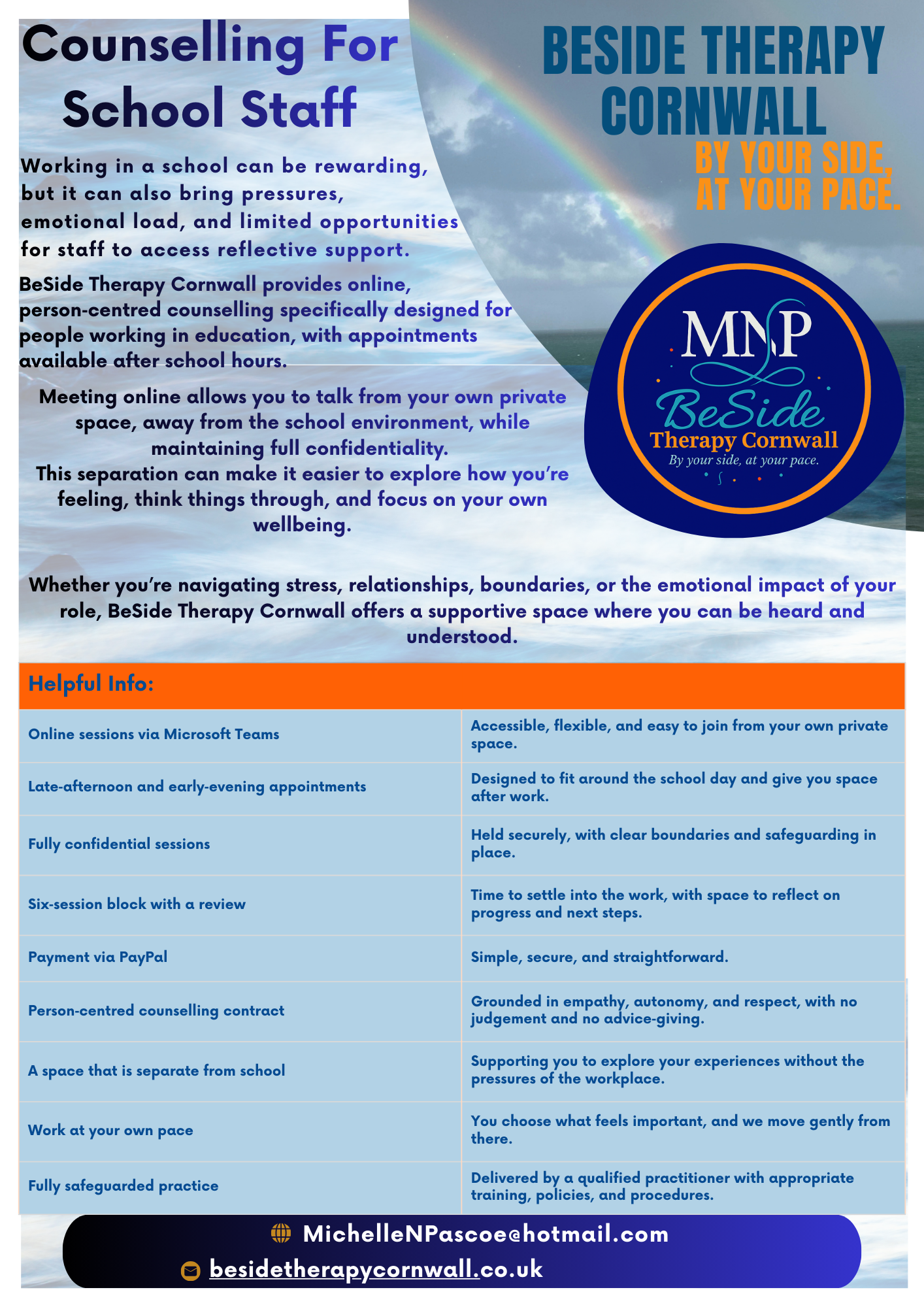 Counselling for School Staff Information